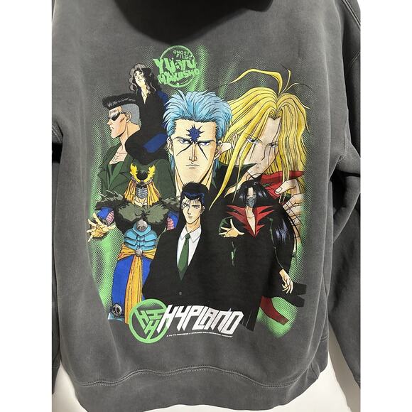 HYPLAND MEN’S YYH TEAM TOGURO HOODIE GREY YU YU HAKUSHO SIZE SMALL - Picture 4 of 11